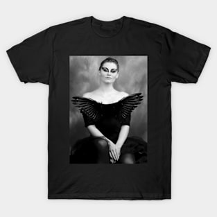 Ballet dancer sitting in Black Swan style costume. T-Shirt